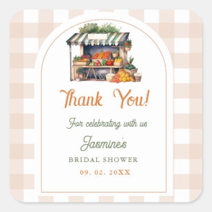 Fresh Off The Market Farmers Market Bridal Shower  Square Sticker