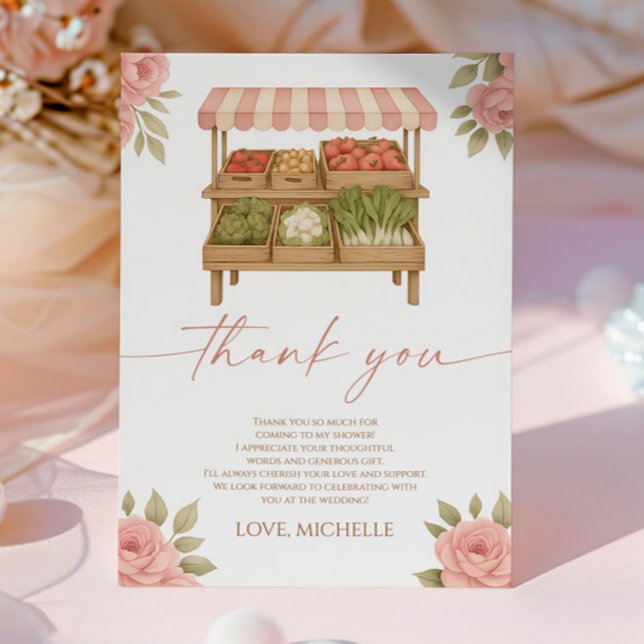 Fresh Off The Market Farmer's Market Bridal Shower Thank You Card (Creator Uploaded)