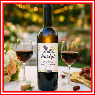 Fresh Off The Market Farmers Market Bridal Shower Wine Label