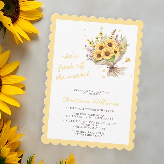 Fresh Off The Market Floral Bridal Shower Invitation (Creator Uploaded)