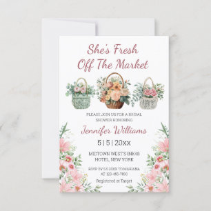 fresh off the market floral bridal shower stylish invitation