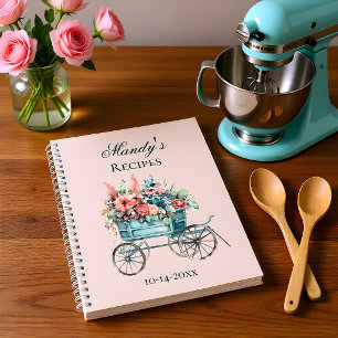 Fresh off the Market Floral Cart Bridal Recipe Notebook