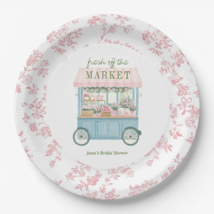 Fresh Off The Market Floral Farmer's Bridal Shower Paper Plate