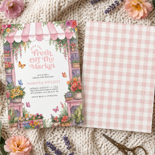 Fresh Off The Market Floral Garden Baby shower Invitation
