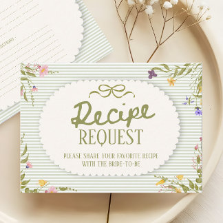 Fresh off the market floral stripes Recipe request Enclosure Card