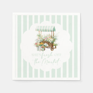 Fresh off the Market Flower Cart Bridal Shower Napkin