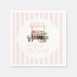 Fresh off the Market Flower Cart Bridal Shower Napkin