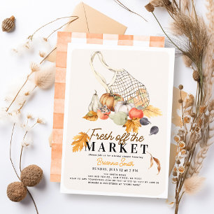 Fresh Off the Market French Bag Fall Bridal Shower Invitation