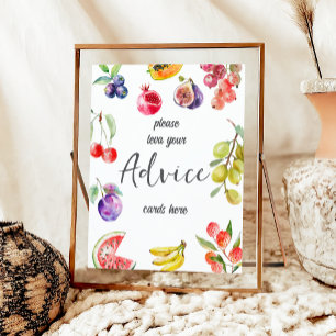 Fresh Off The Market Fruits Bridal Shower Advice Poster
