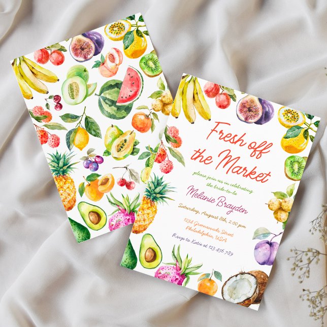 Fresh Off the Market Fruits Bridal Shower Invitation (Creator Uploaded)