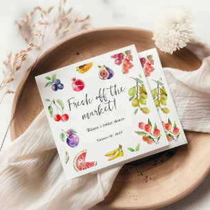 Fresh Off The Market Fruits Bridal Shower Napkin