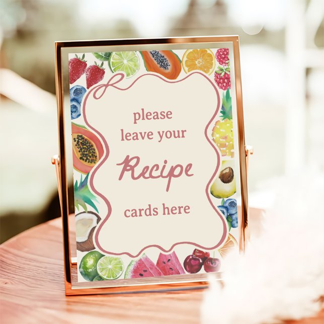 Fresh Off The Market Fruits Bridal Shower Recipe Poster (Creator Uploaded)