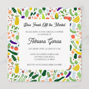 FRESH OFF THE MARKET Fruits & Veggies Cute CUSTOM  Invitation