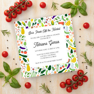FRESH OFF THE MARKET Fruits & Veggies Cute CUSTOM  Invitation