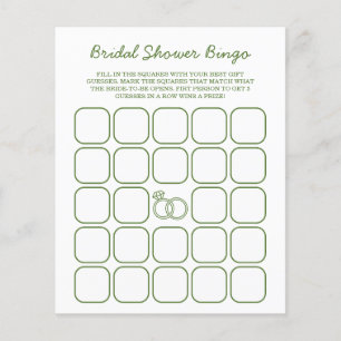 Fresh Off The Market Green Bridal Shower Bingo