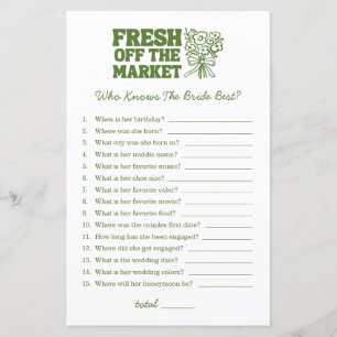 Fresh Off The Market Green Bridal Shower Games