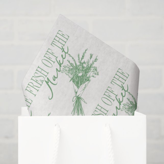 Fresh Off the Market Green Bridal Shower Tissue Paper (Gift Bag)