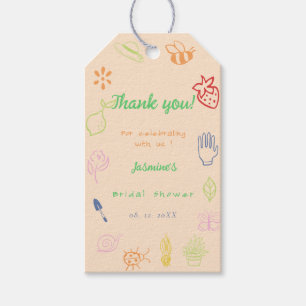 Fresh Off The Market Hand Drawn Bridal Shower  Gift Tags