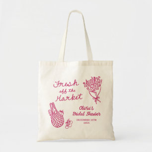 Fresh Off The Market Hand Drawn Bridal Shower Tote Bag