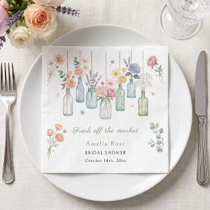 Fresh Off The Market Hanging Jars Bridal Shower Napkin