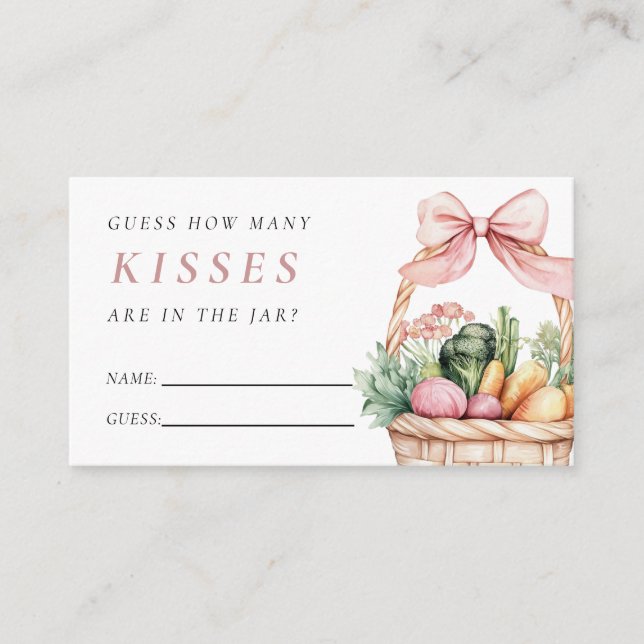 Fresh Off The Market How Many Kisses Bridal Enclosure Card (Front)
