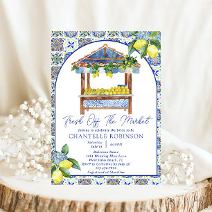 Fresh Off The Market Italian Lemon Bridal Shower Invitation