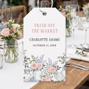 Fresh Off The Market Mason Jar Bridal Shower Gift Tags