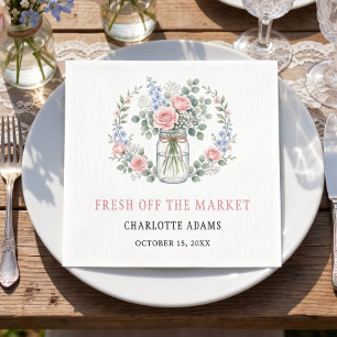 Fresh Off The Market Mason Jar Bridal Shower Napkin