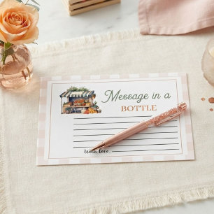 Fresh off the market Message bottle Bridal Shower  Enclosure Card