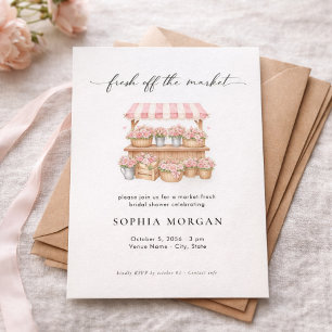 Fresh Off the Market Modern Bridal Shower Invitation
