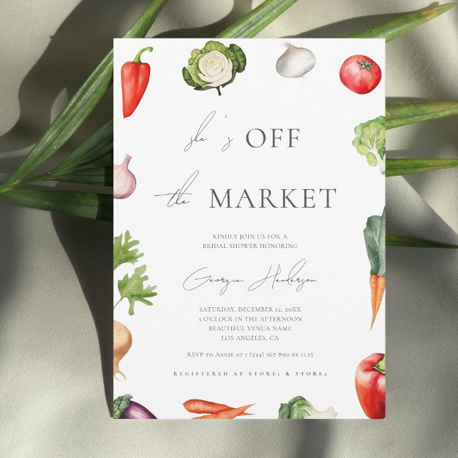 Fresh Off the Market Modern Farm Bridal Shower Invitation (Creator Uploaded)