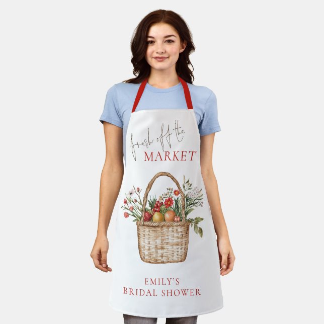 Fresh off the Market Name Bridal Shower Apron (Worn)