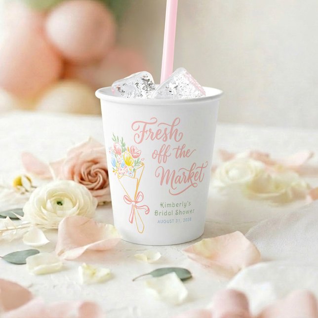Fresh Off The Market Pastel Colourful Bridal Showe Paper Cups (Fresh Off The Market Pastel Floral Paper Cups)