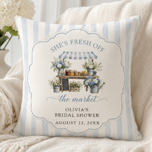 Fresh Off The Market Pastel Colours Bridal Shower Cushion