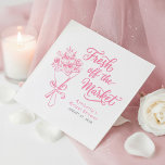 Fresh Off The Market Pink Bridal Shower Napkin<br><div class="desc">Pink whimsical floral hand-drawn bridal shower paper napkins "Fresh off the Market"</div>