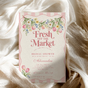 Fresh Off the Market Pink Coquette Bridal Shower Invitation
