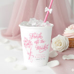 Fresh Off The Market Pink Floral Bridal Shower Paper Cups<br><div class="desc">Pink whimsical floral hand-drawn bridal shower paper cups "Fresh off the Market"</div>