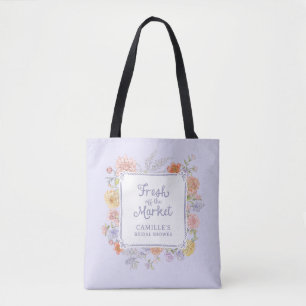 Fresh off the Market Purple Floral Tote Bag