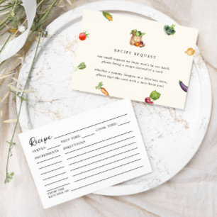 Fresh Off The Market Recipe Request Bridal Shower Enclosure Card