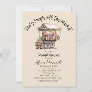 Fresh Off the Market Rustic Bridal Shower Invitation