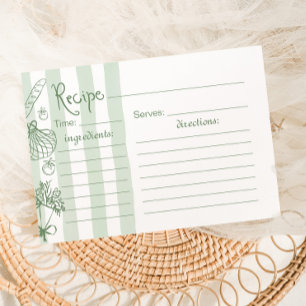 Fresh Off the Market Sage green Bridal Recipe Card