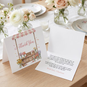 Fresh Off The Market Striped Awning Sunflowers Thank You Card