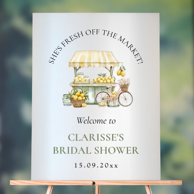 Fresh Off The Market Summer Citrus Bridal Shower  Acrylic Sign (Fresh Off The Market Summer Citrus Bridal Shower Acrylic Sign)