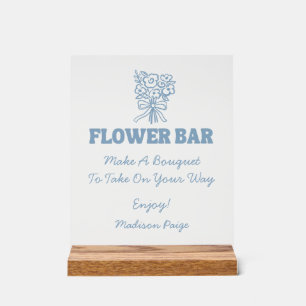 Fresh Off the Market Whimsical Blue Bridal Shower Acrylic Sign