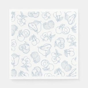 Fresh Off the Market Whimsical Blue Bridal Shower Napkin