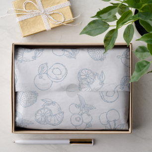 Fresh Off the Market Whimsical Blue Bridal Shower Tissue Paper
