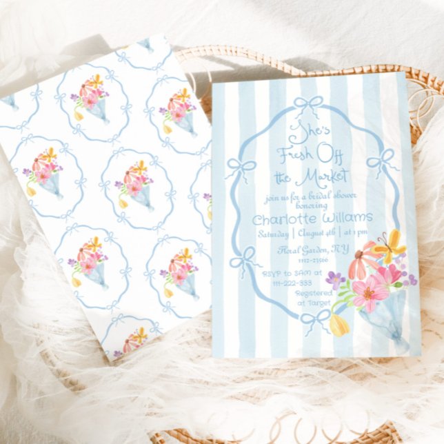 Fresh Off the Market Whimsical Bridal Shower Invitation (Creator Uploaded)