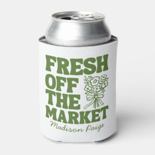 Fresh Off the Market Whimsical Green Bridal Shower Can Cooler