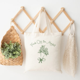 Fresh Off the Market Whimsical Sage green Bouquet Tote Bag