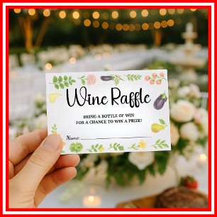 Fresh Off The Market Wine Raffle Bridal Shower Enclosure Card